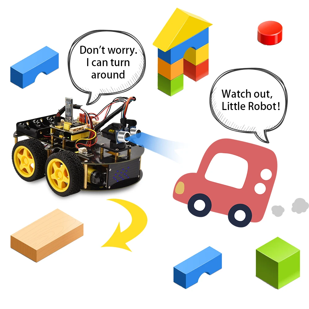 Автомобильный робот-программатор Keyestudio 4WD Модернизированная версия 2 0