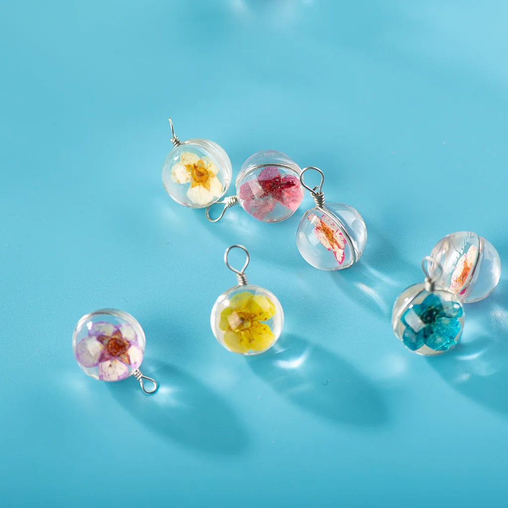 12 #5 шт железная проволока натуральный сушеный цветок со стеклянными бусинами