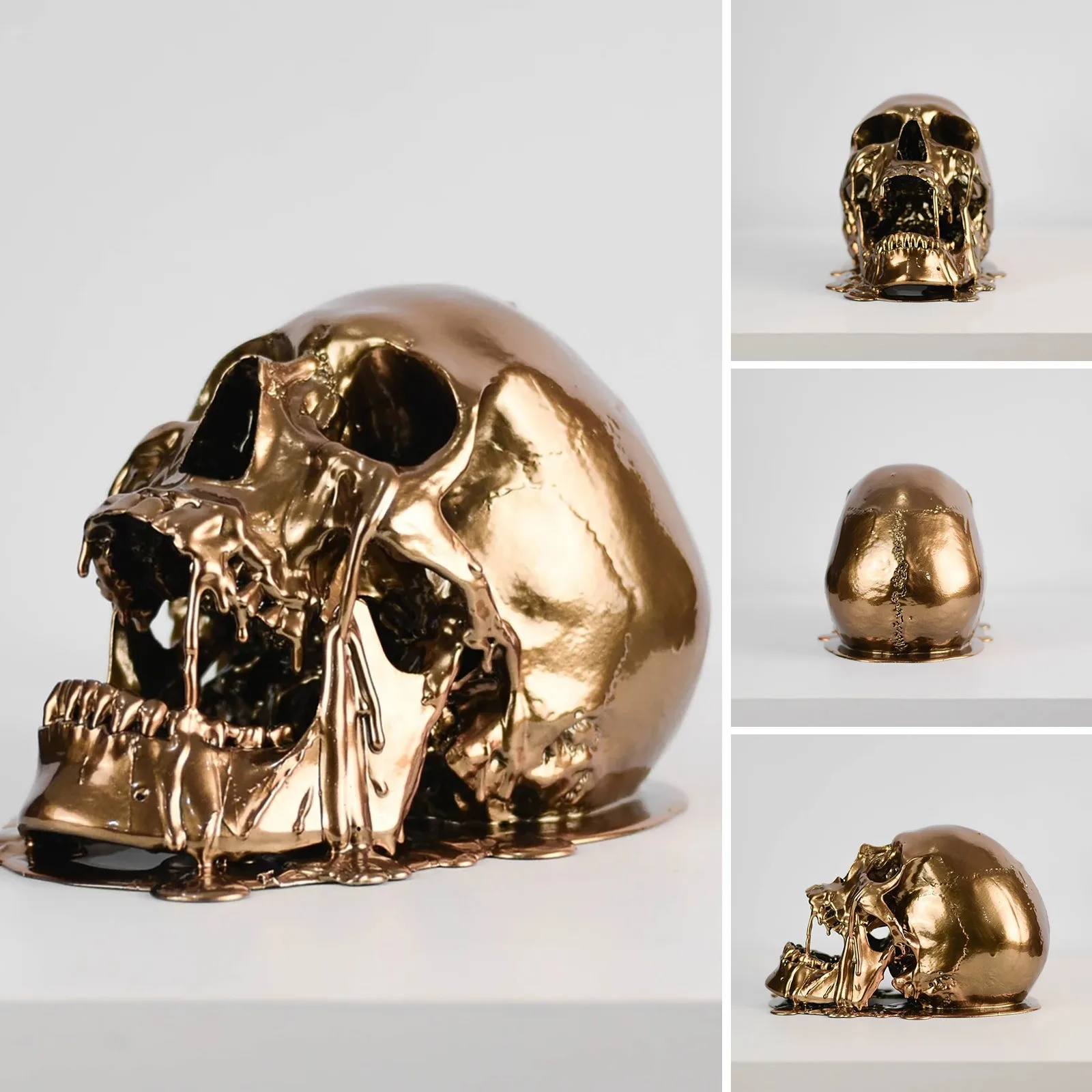 

Аксессуары для украшения дома, золотой череп, скелет, Хэллоуин, искусство, гостиная, спальня, украшения, подарки, кавайный Декор для комнаты