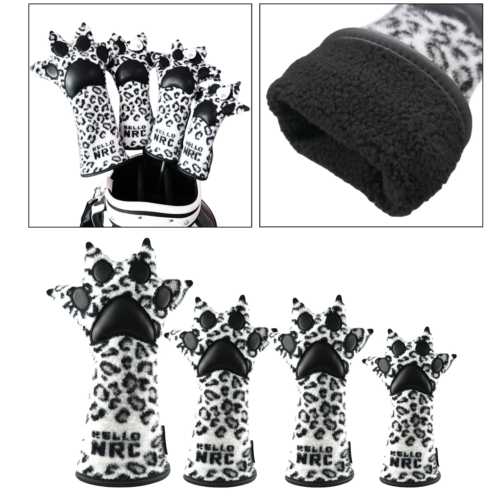 

Set of 4 Golf Wood Head Cover Anti-Slip Fairway Driver Headcover Protection Anti-scratch Club Covers Women Golfer Gift Driver