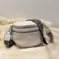 korean style double zipper chest bags for women fashion wide strap girls crossbody bags high quality large capacity sling bags