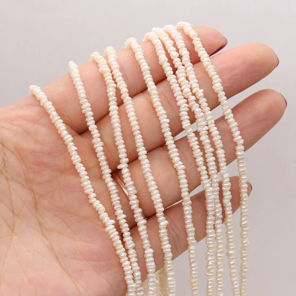 Cuentas de perlas naturales de agua dulce para mujer, Mini cuentas sueltas para hacer collares pequeños, pulseras y pendientes, DIY, tamaño blanco de 2-5mm