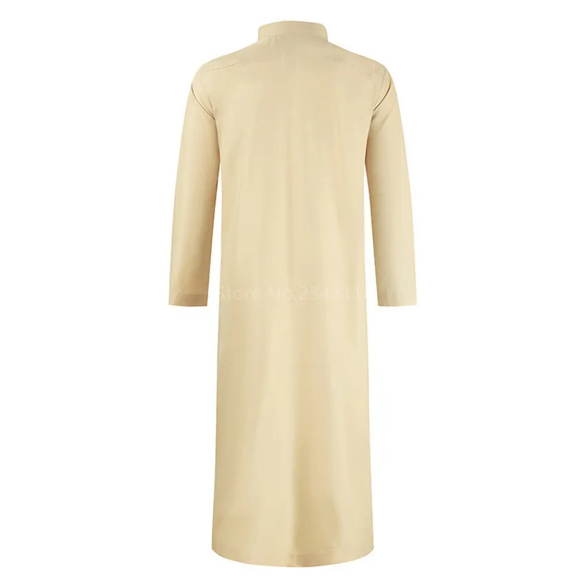 Средневосточный мусульманский модный Jubba Thobe Abaya для мужчин однотонная