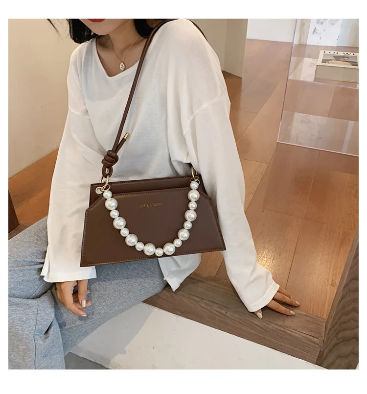 

Fashion Leather Shoulder Bag Classic Soft Women Beading Messenger Bag Luxury Handbags and Purse Designer for Female Travel Flaps