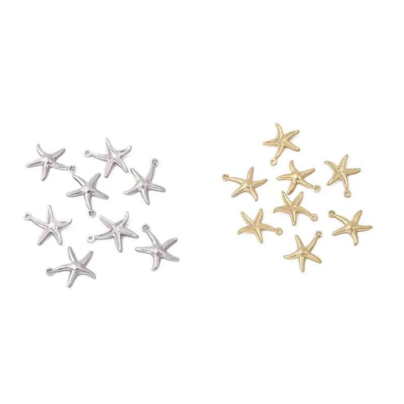 

Stainless Steel Starfish Charms Shell Pendant Necklace Findings Bracelet Accessories for DIY Jewelry Making