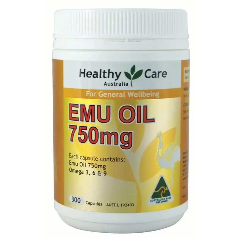 

Australia Healthy Care Emu Oil 750mg 300Capsules Joint Aches Pain Relief Eczema Dermatitis Inflammation Health Wellness Products