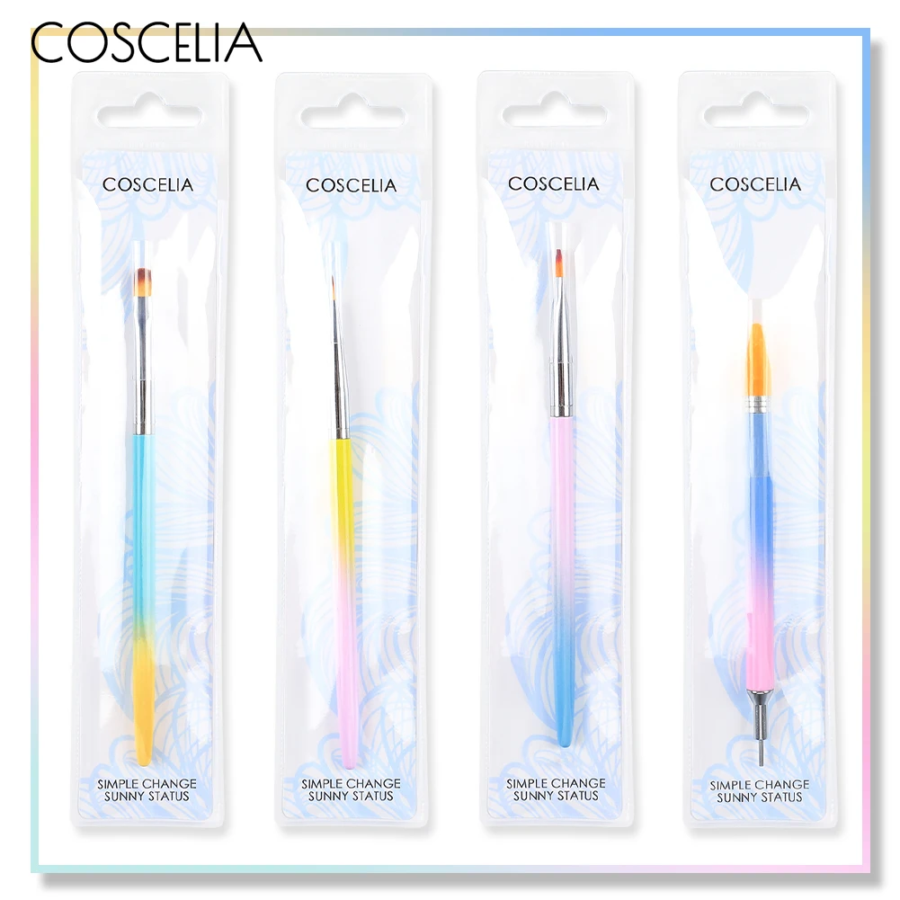 COSCELIA, кисти для маникюра, инструменты, прозрачные для ногтей, кисти для нейл-арта, для градиента, для гелевого лака, для рисования