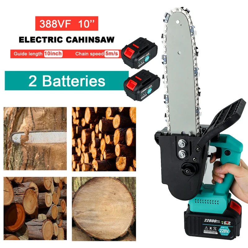 

10inch 700W Electric Chain Saw Wood Cutter Brushless Motor Chainsaw Cordless Rechargeable Pruning Shears Garden Power Tool