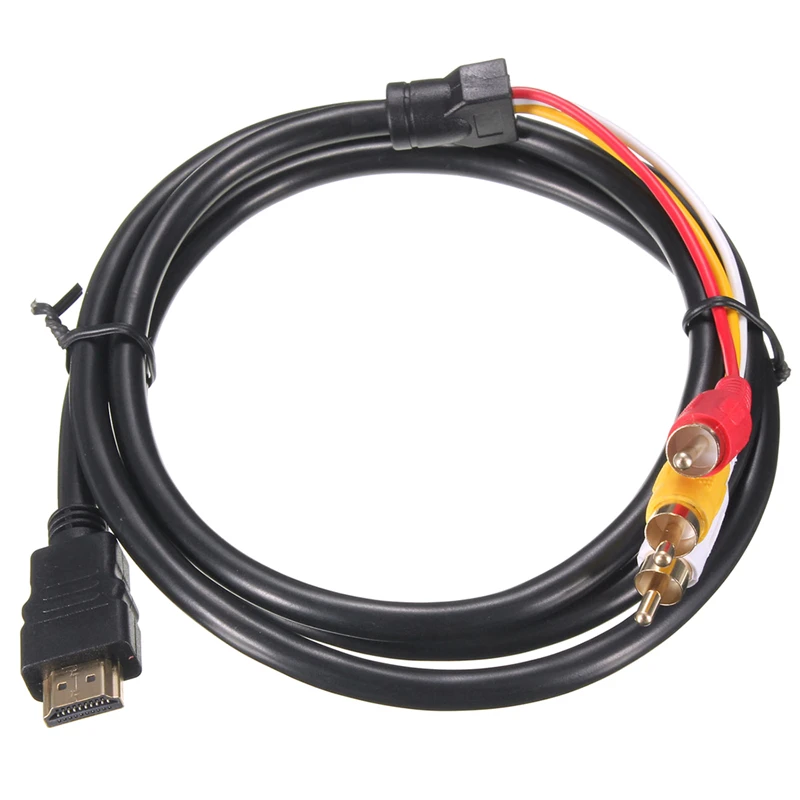 Черный 5 футов 1 м HDMI штекер к 3 RCA Видео Аудио AV кабель адаптер для HDTV 1080P |