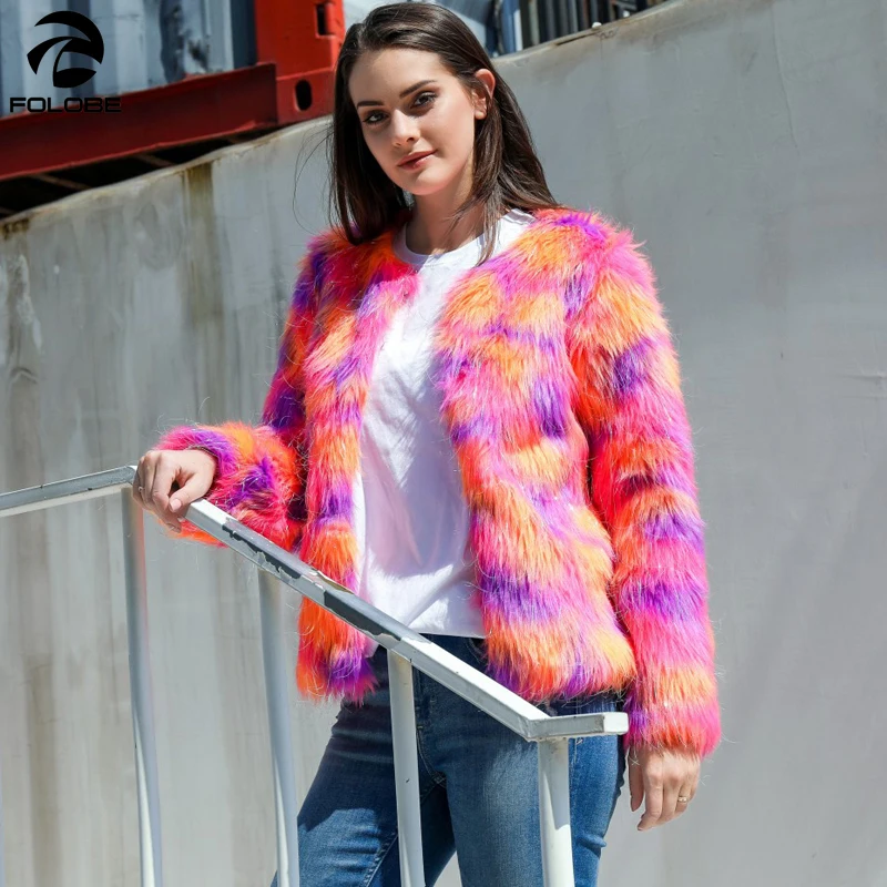 Женское пушистое меховое пальто зимняя плотная теплая куртка с длинным рукавом и