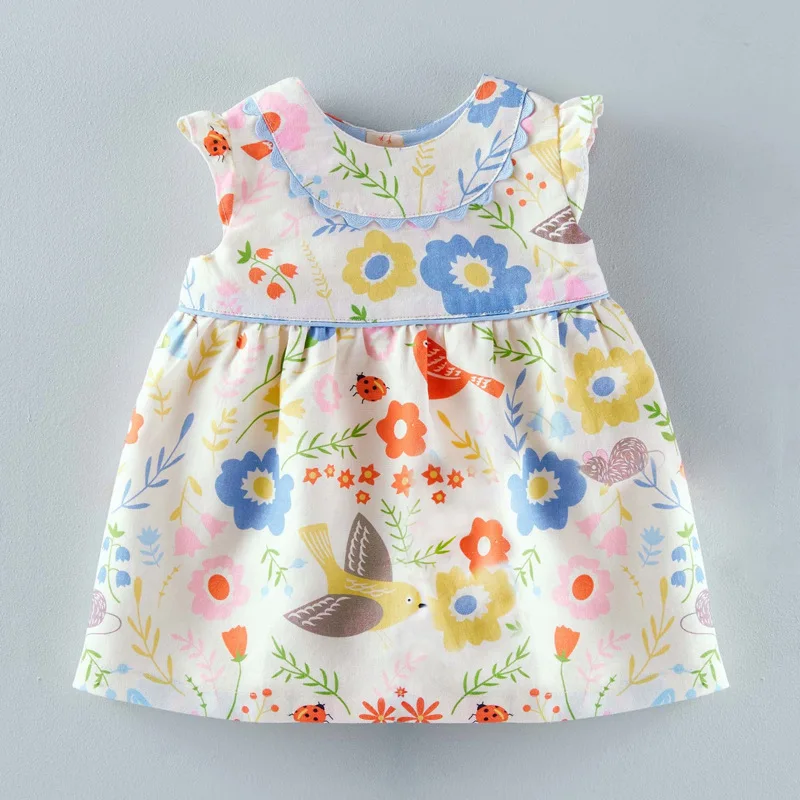 

Little Maven/Новые Летние Детские Полосатые платья с аппликацией, картина с кошками и круглым вырезом для девочек от 2 до 7 лет, Хлопковые вязаные п...