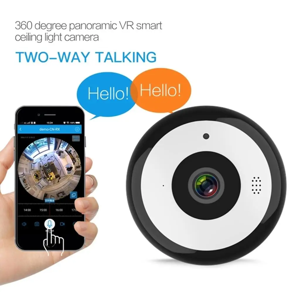 HD 360 градусов Wifi панорамная широкоугольная мини камера видеонаблюдения умная IPC