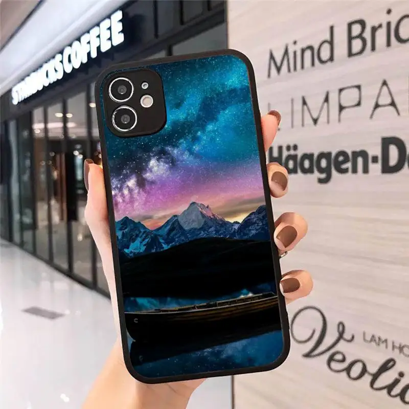 

lake Snow mountain natural lanscape Phone Case matte transparent For iphone 7 8 11 12 plus mini x xs xr pro max cover