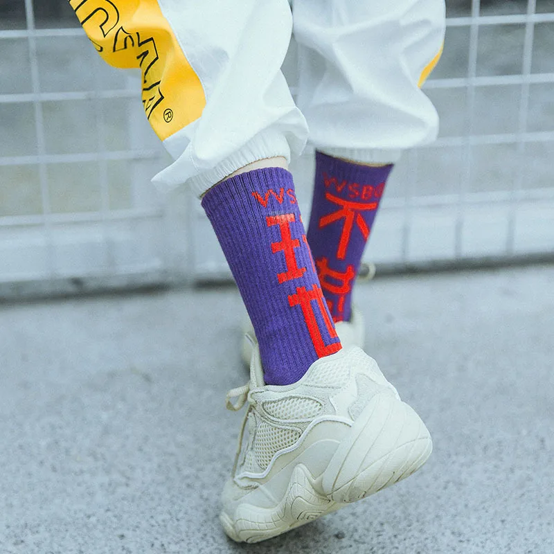 peonfly унисекс моды хип хоп китайские слова циничной носок хипстер хлопок