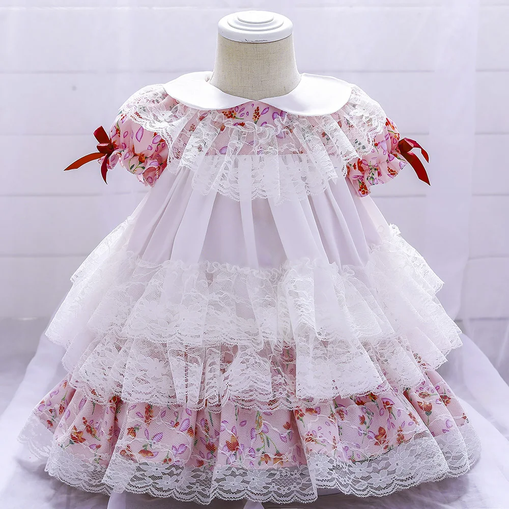 

Lolita Infant Baby Girl Dress Lace Tutu Baptism Dresses for Girls 1st Year Birthday Elegant Party Wedding Baby Clothes