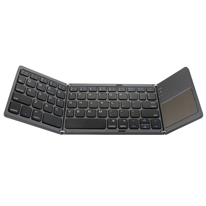 

HOT-Mini 3-Folding Keyboard Bt Foldable Wireless Keypad with Touchpad for Tablets Phone