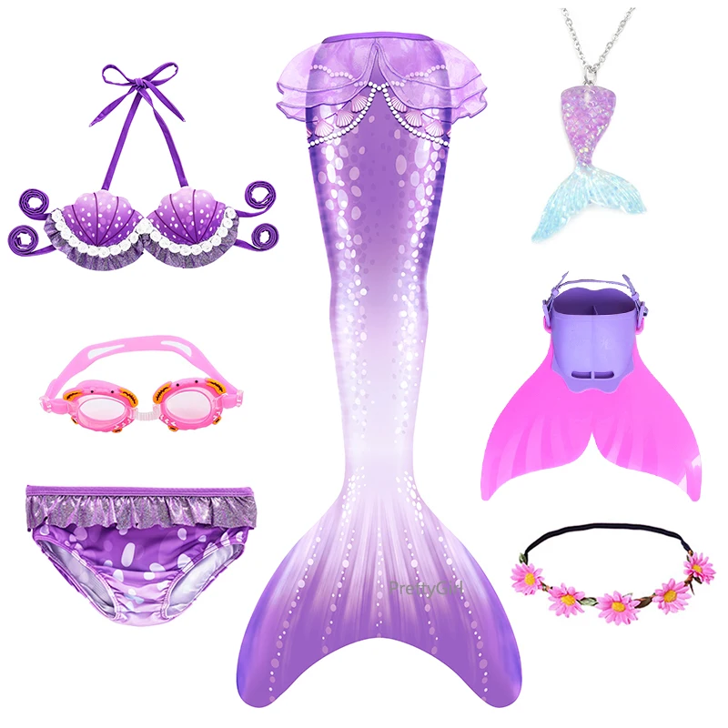 Детский купальный костюм русалочка с хвостом и бикини|Костюмы для девочек| |