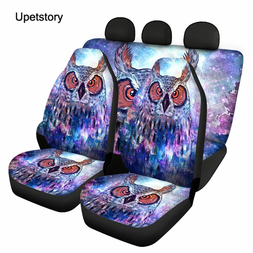 

Чехол Upetstory для автомобильного сиденья, многоцветный нескользящий чехол с принтом совы для передних и задних сидений автомобиля, полный ком...