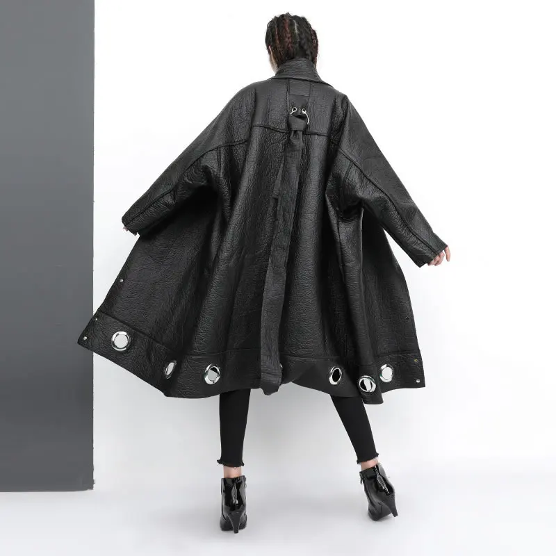 XITAO/Черное длинное женское модное пальто из искусственной кожи 2019 года с одним