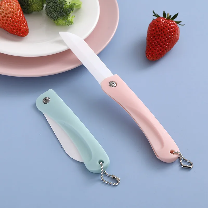 

Ceramics Foldable Pocket Knife Mini Portable Folding Knife Fruit Cutter Practical Camping Outdoor Supplies Hand Tools