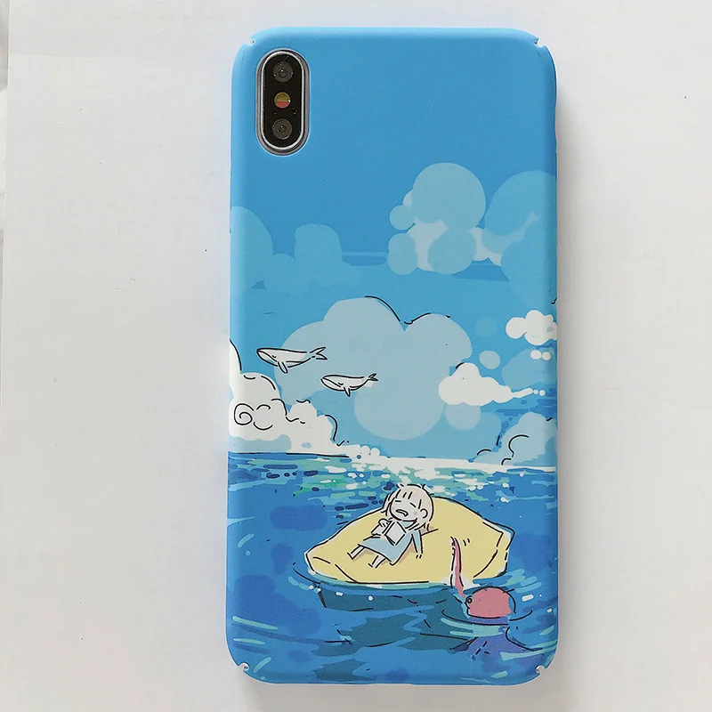 Жесткие чехлы для телефонов из поликарбоната для iphone XS MAX XR X, розовые, синие листья, матовый чехол для iphone 6, 6 S, 7, 8 Plus, чехлы на заднюю панель с изображением звездного неба