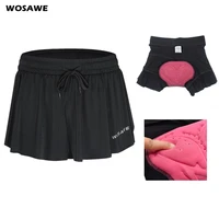 wosawe womens cycling shorts biker skirt road bike 2 in 1 shorts with 5d gel padded riding shorts outdoor sport breathable s xl