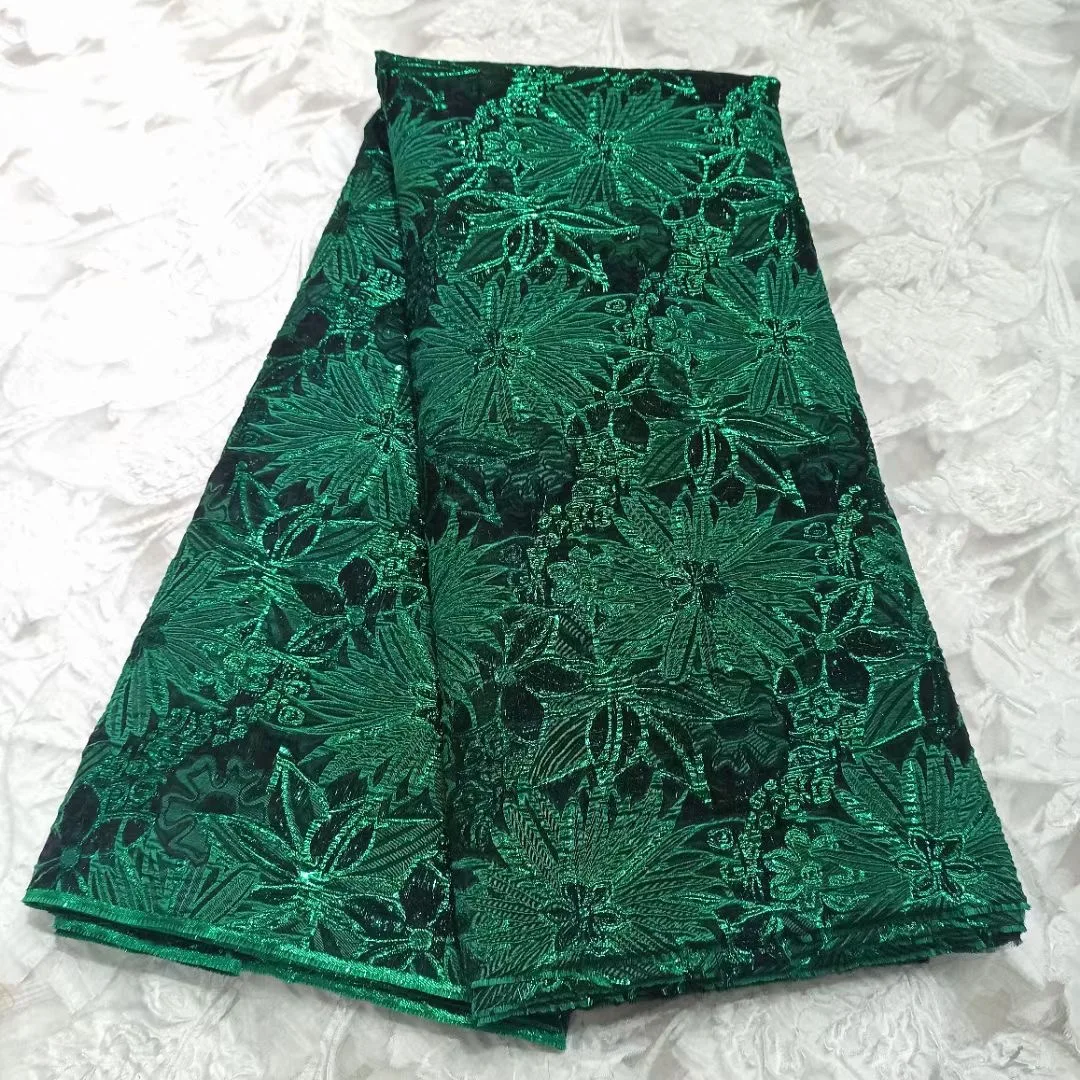 

New 5Yards Women Brocade Fabric Jacquard Lace Cloth African Floral Organza Mesh Nigerian Tulle Dress Material French Net