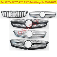 car styling middle grille for mercedes benz c class w204 w205 c63 c63s abs plastic amg gt diamond front grill vertical bar