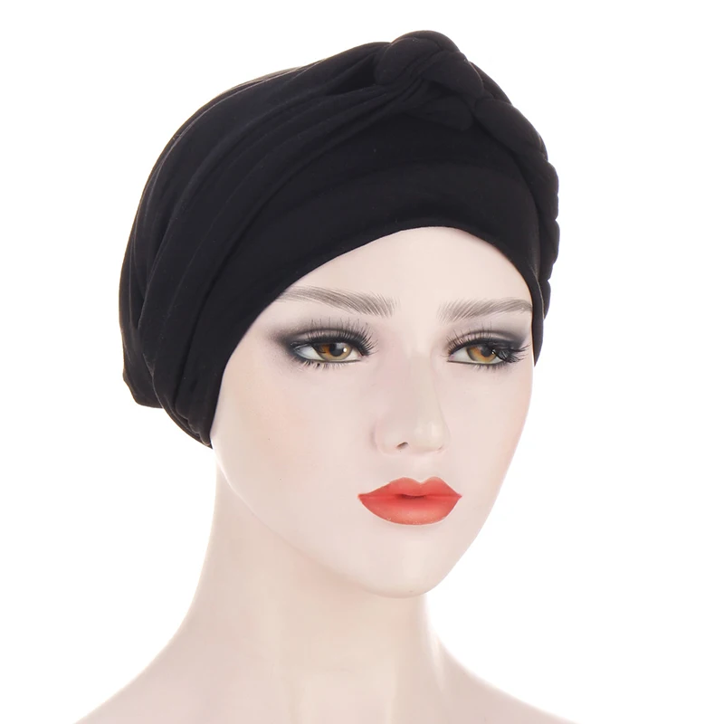 

Women Braid Muslim Turban Bonnet For Women Solid Cotton Braid Inner Hijabs Indian Wrap Hijab Underscarf Caps Muslim Headdress