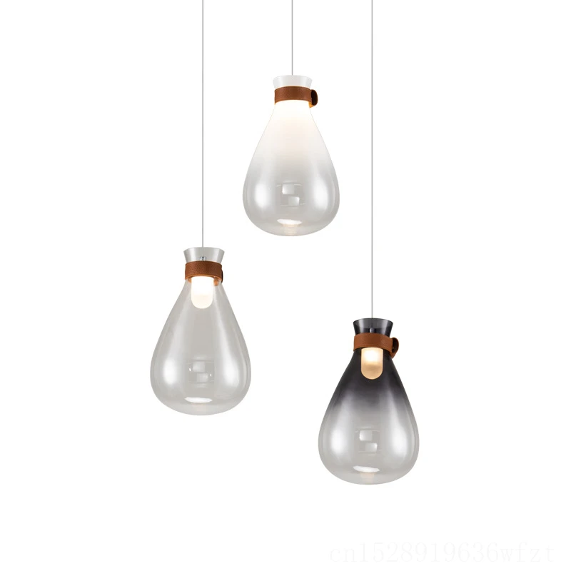 

Nordic LED Glass Pendant Lamp Post-modern Living Room Bedroom Pendant Light Bar Industrial Decor Water Droplets Fixtures