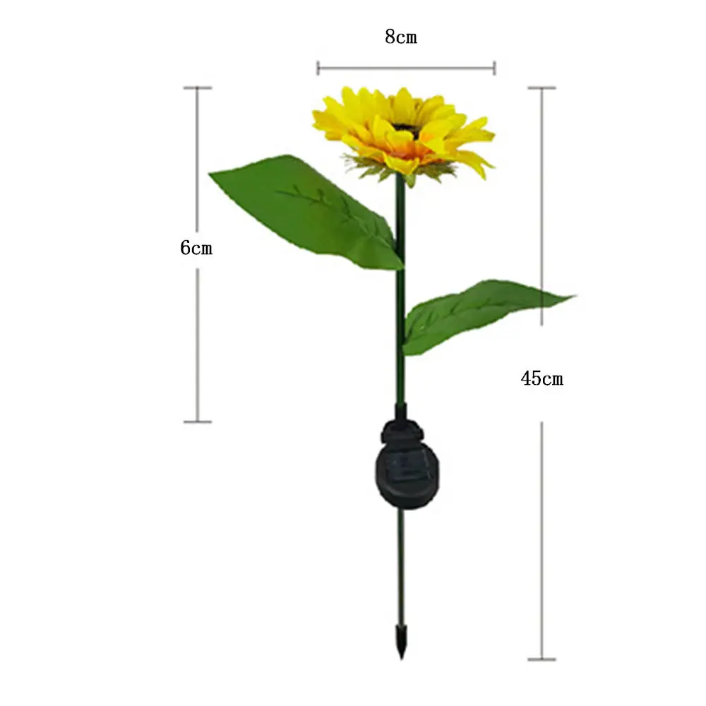 Светодиодный солнечный светильник s в форме подсолнуха уличный цветочный