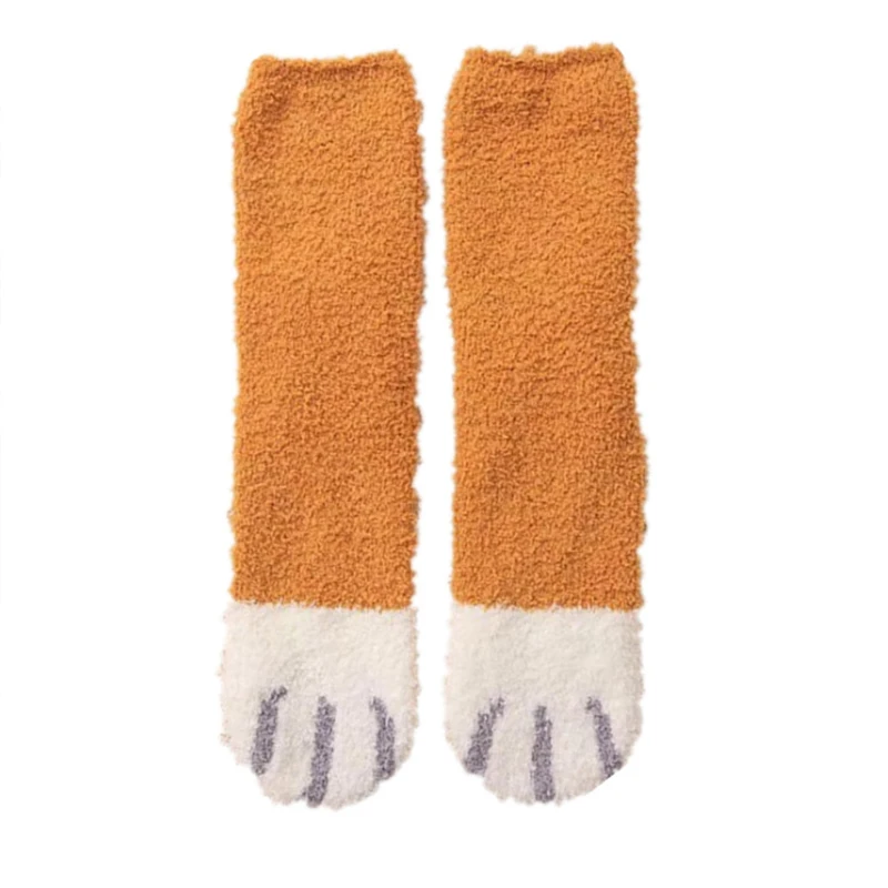 1 пара милые женские носки с когтями зимние теплые Плюшевые Пушистые Носки