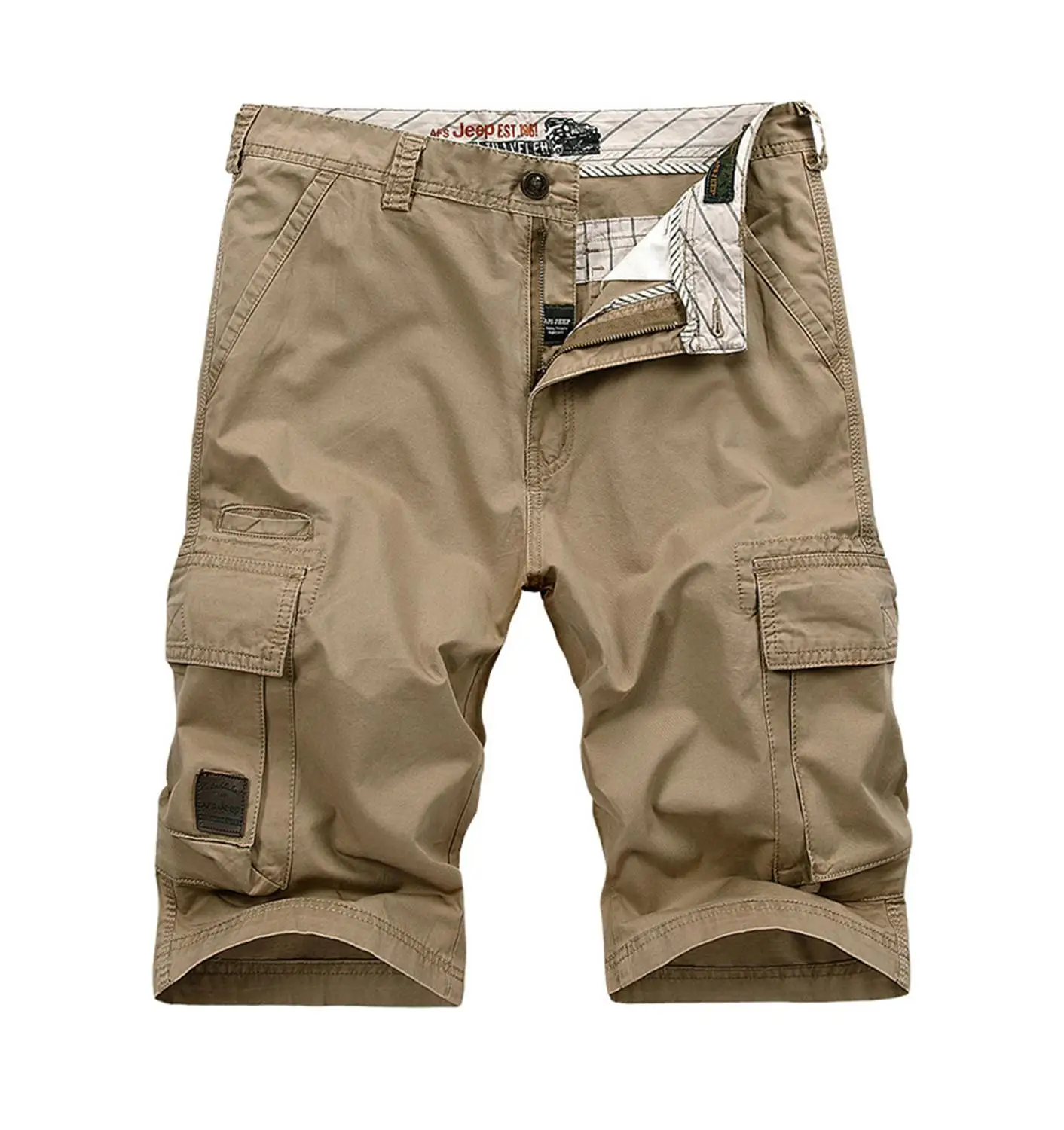 

2020 New Men's Cargo Shorts Summer Men Casual Cotton Short Pants Sport Solid Color Knee Length Shorts