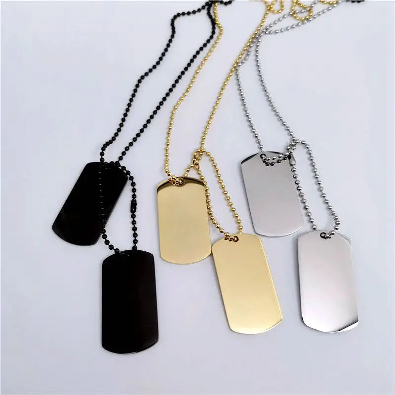 

Chains around the neck men necklace for man chain Metal steel color gold black stainless pendant dog tag Lettering chain Pendant
