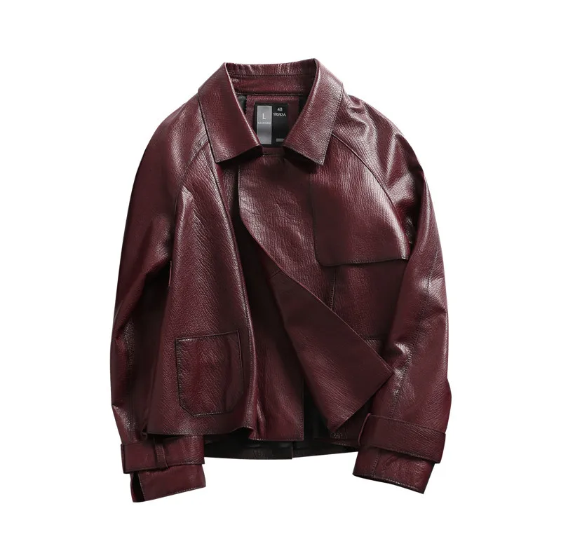 Натуральная кожаная куртка весенне-осенняя для женщин 300% из натуральной овечьей