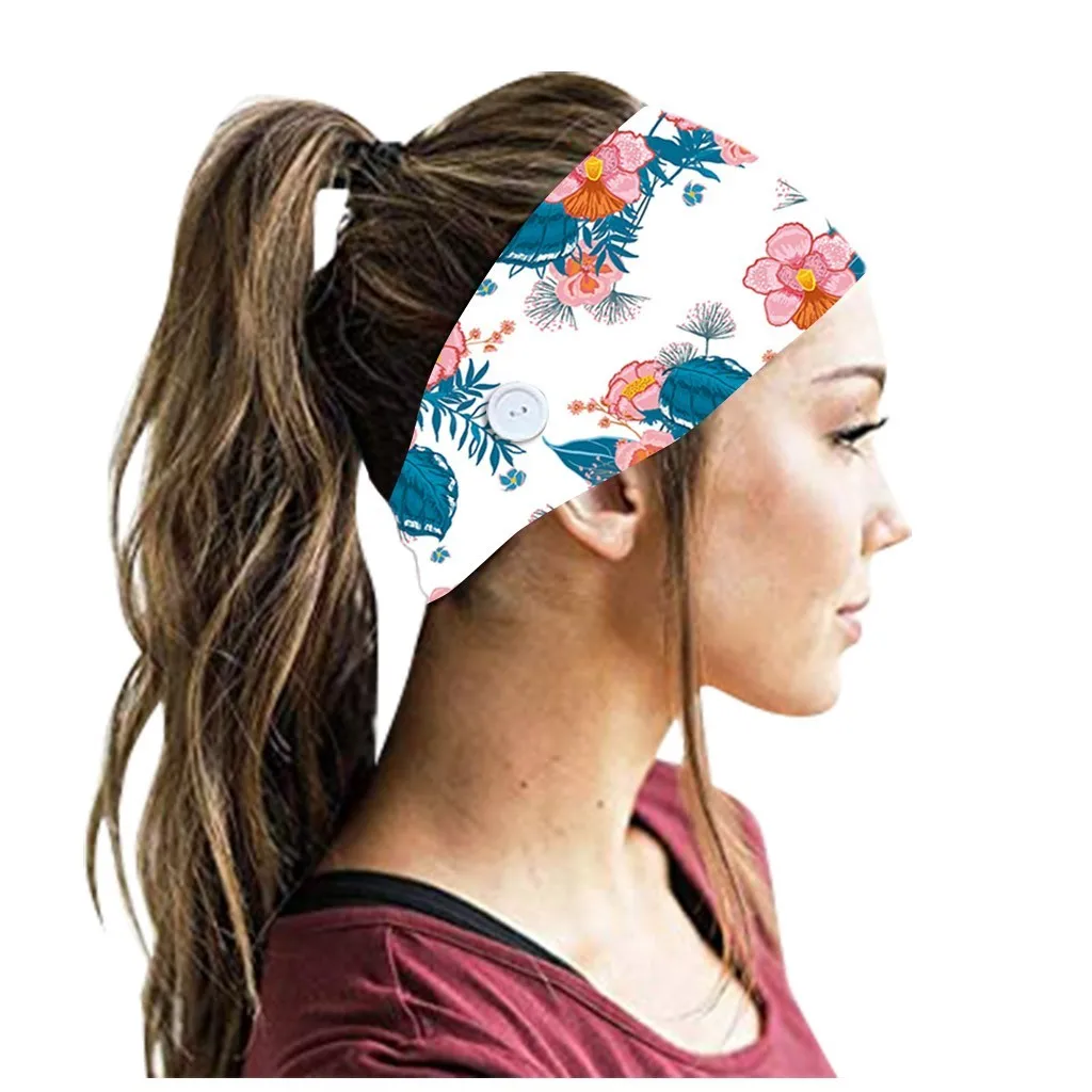 Эластичный обруч для волос мужчин и женщин эластичный с кнопками бега Т образный