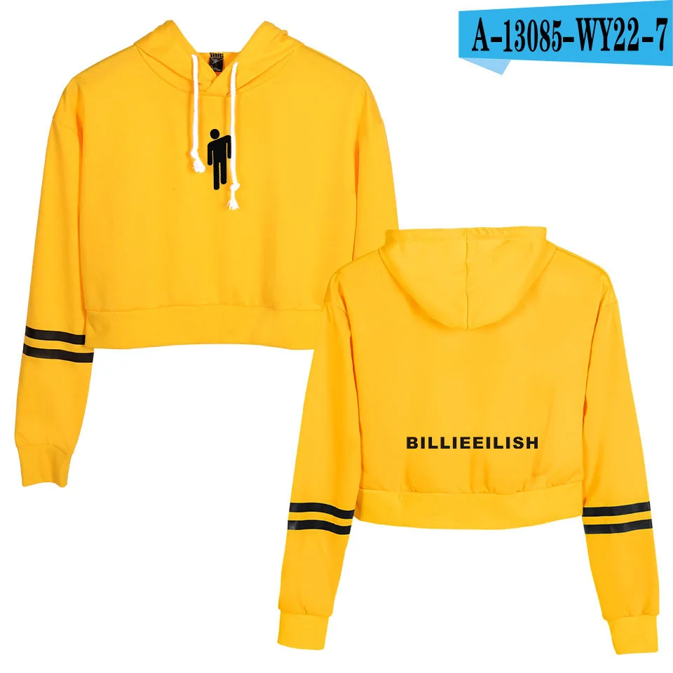 Армейский зеленый Толстовки в стиле хип-хоп Billie Eilish Kpop, укороченный топ, толстовки, женская сексуальная Весенняя Осенняя хлопковая одежда Billie Eilish, сексуальная одежда для девочек - Цвет: Армейский зеленый