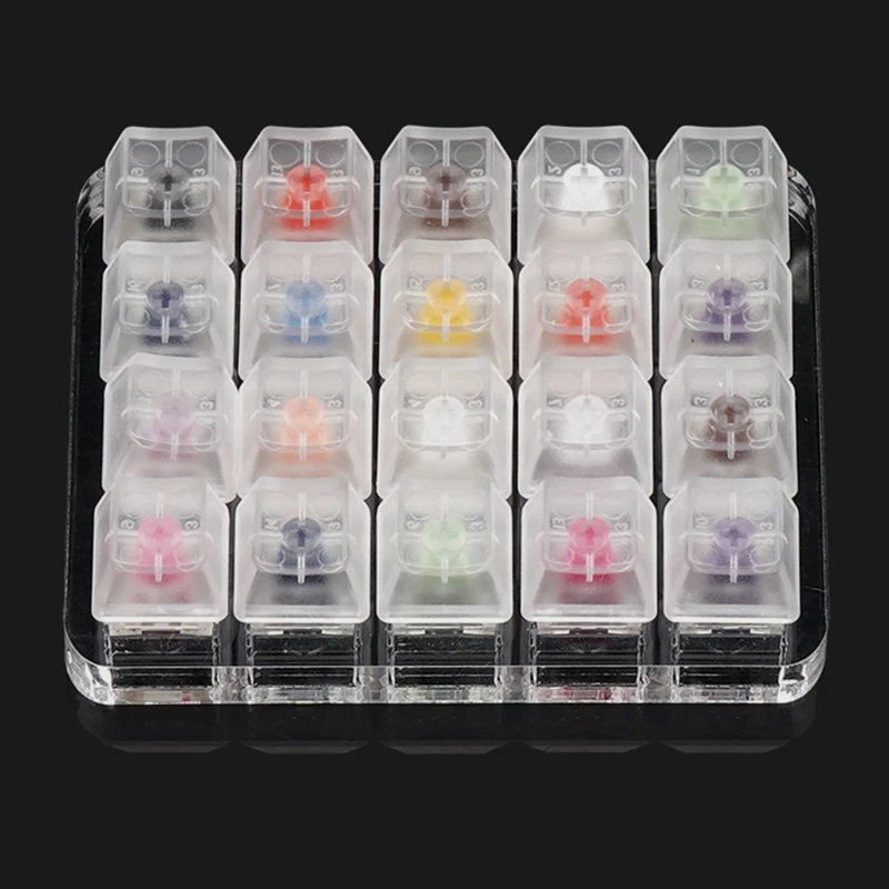 

20 Key Translucent Keycaps Testing Tool Kailh Box Switches Keyboard Tester Kit Clear Keycaps Sampler PCB Mechanical 1XCB