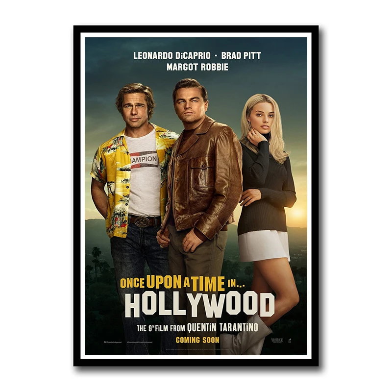 Quentin Tarantino Once Upon A Time в Голливуде бумажные плакаты с покрытием, настенные плакаты, художественная живопись для дома и комнаты, бескаркасная - Цвет: Темно-серый