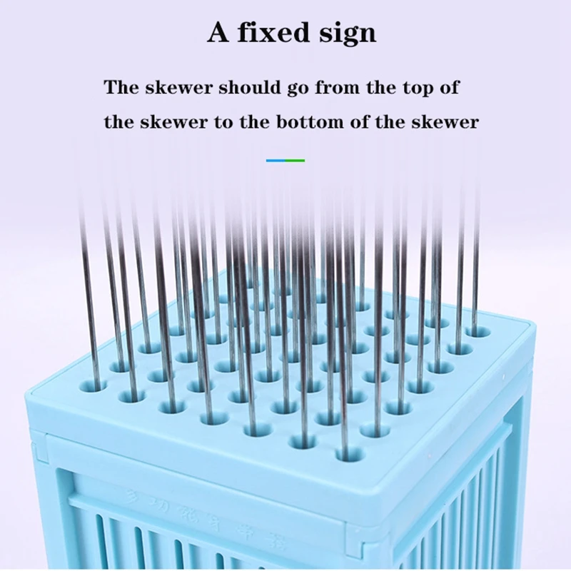 

BBQ Meat String Machine 49 Holes Barbecue Skewer Tools Tofu Skewer Kebab Maker Box Machine Grill Barbecue Kitchen