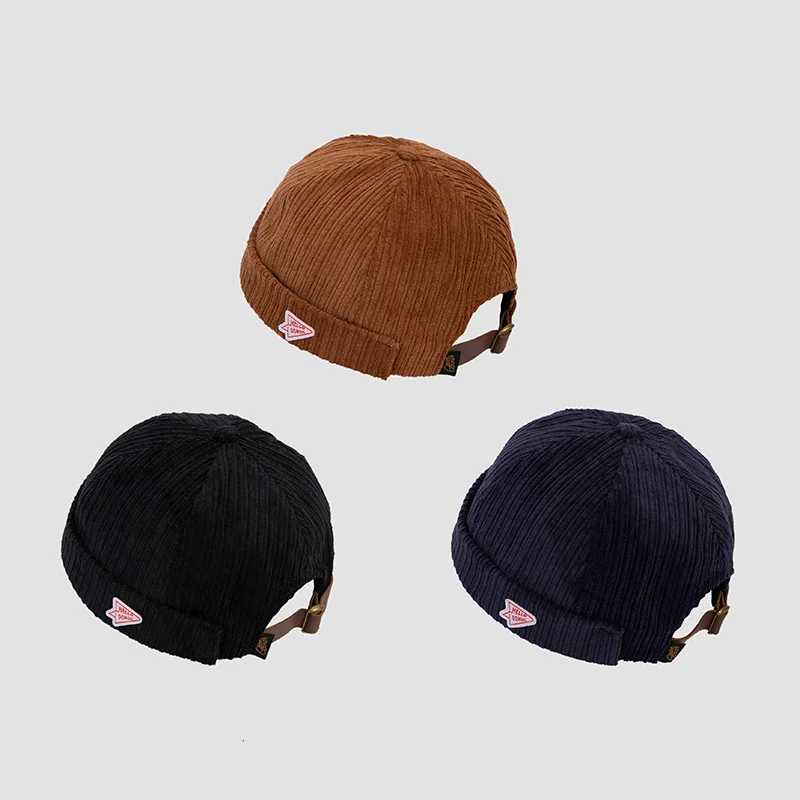 

Мужская шапка, женская, мужская шапка Docker, шапка с подвернутыми манжетами, регулируемая, Вельветовая, в стиле хип-хоп, в стиле Харадзюку, Повс...