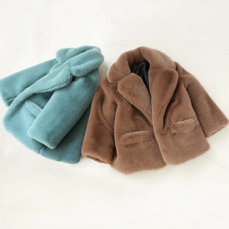 2019 Kids Fashion Toddler Boy Winter Jackets Turn-down Collar Girls Faux Fur Coat Parkas Outerwear | Детская одежда и обувь