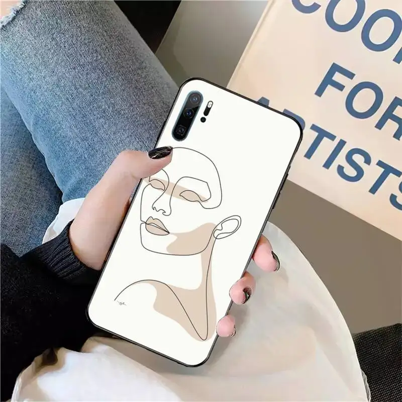 

Abstract line art Phone Case For Huawei honor Mate P 9 10 20 30 40 Pro 10i 7 8 a x Lite nova 5t