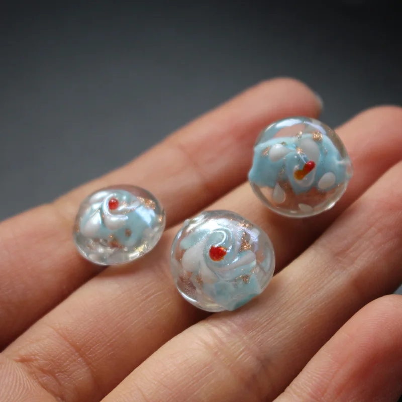 Бусины из стекла лэмпворк плоские бусины 20 шт./лот 16 мм * 14 10 светло-голубые для