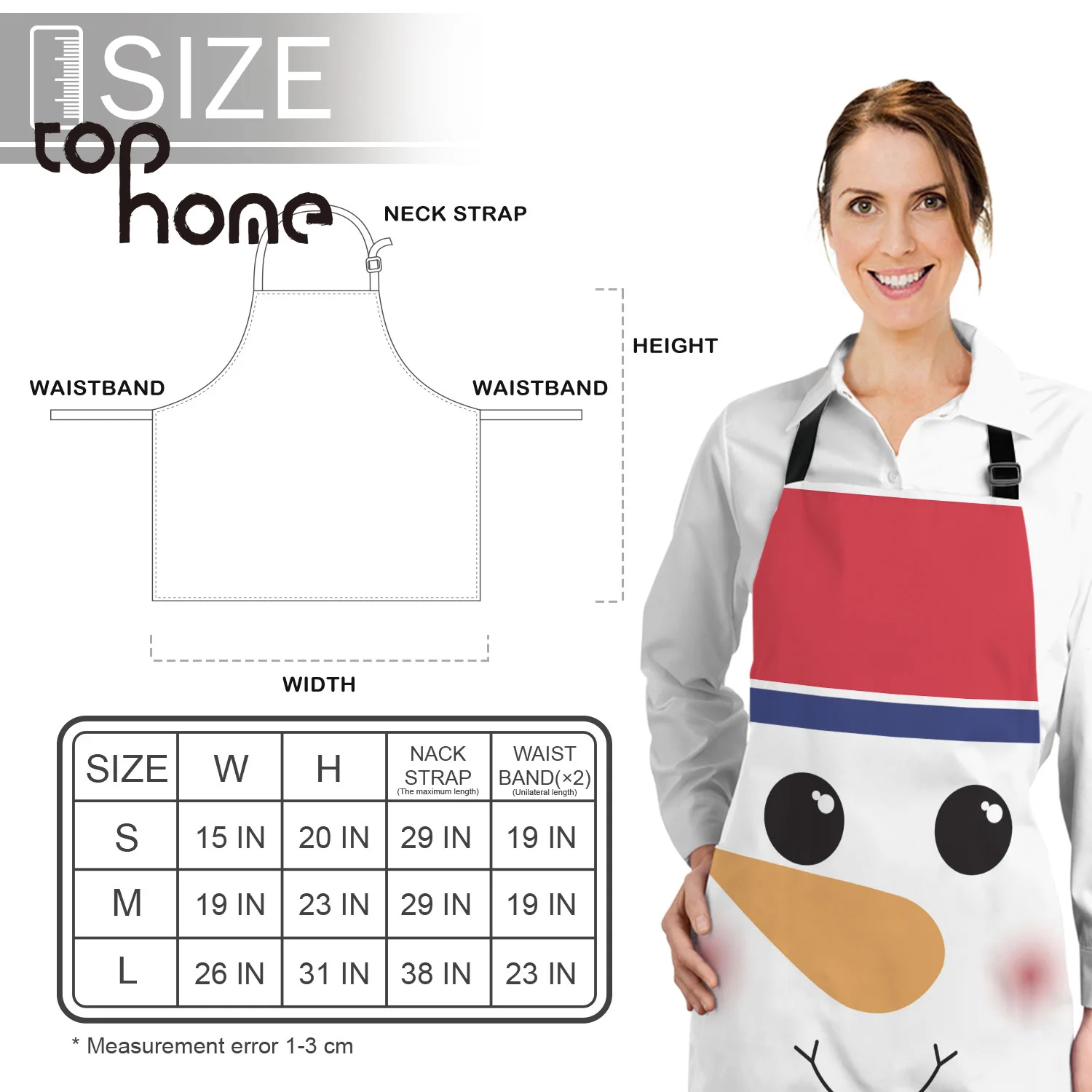 Tophome модный кухонный фартук Рождественский Снеговик рисование лица фартуки из