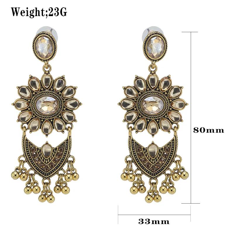 

2021 Ins Indian Jhumki Jhumka Handmade Acrylic Flower Thailand Ethnic Piercing Earrings Vintage Trendy Women Party Jewelry