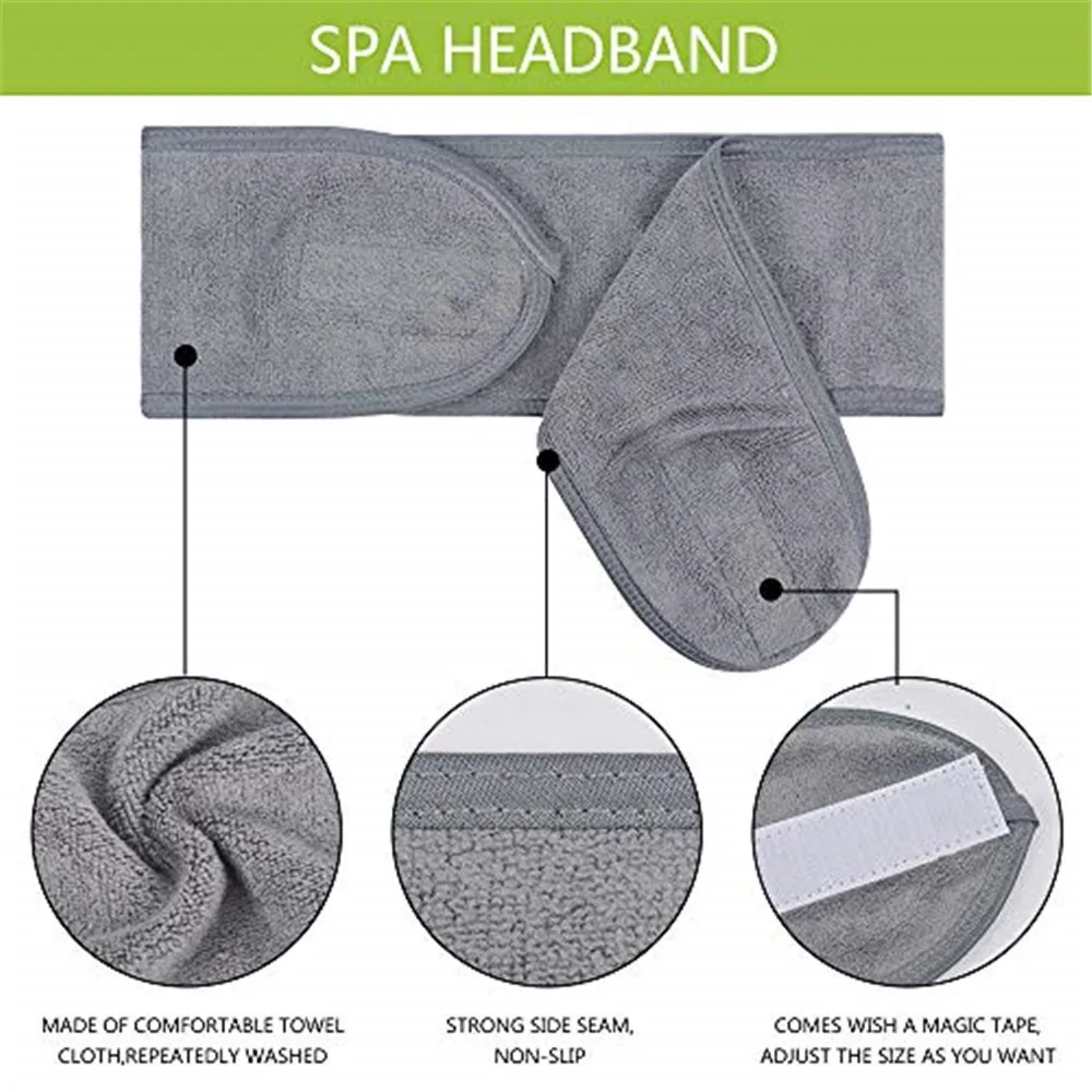 Регулируемая широкая повязка на голову для йоги спа ванны душа макияжа мытья