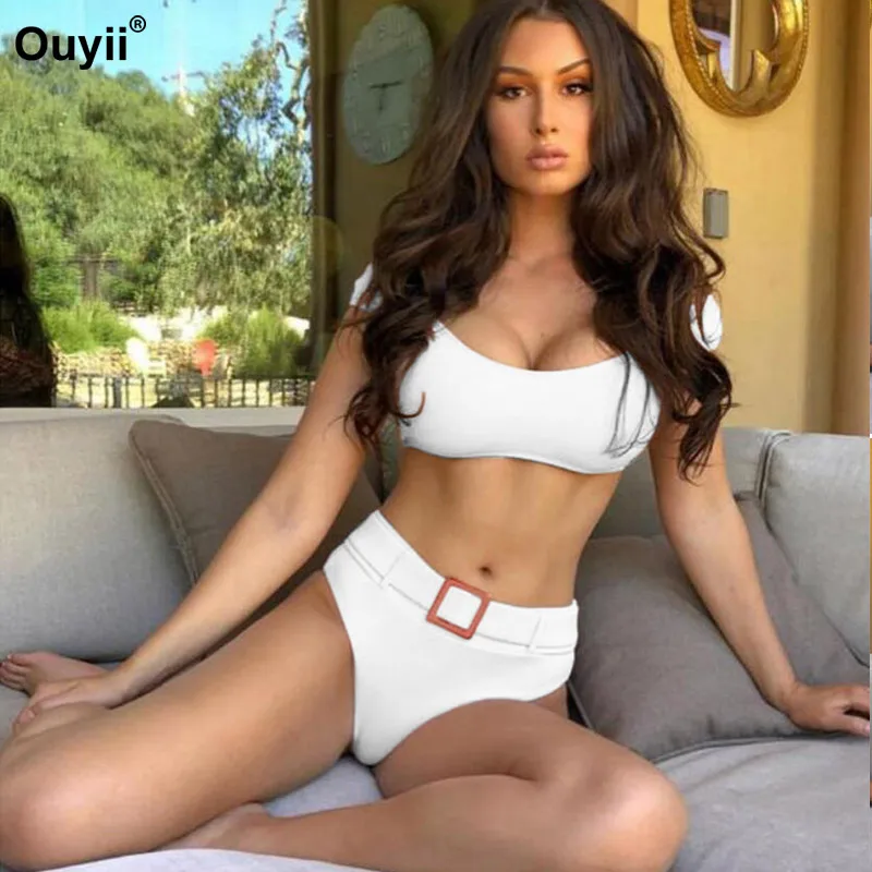 Женский купальник с низкой талией Бразильское бикини со стрингами из двух