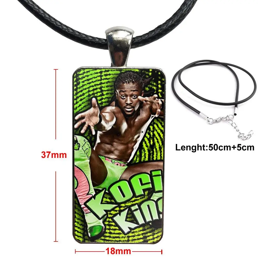 

For Men Women Vintage Jewelry Steel Color Glass Cabochon Choker Pendant Long Rectangle Necklace Funny Raw Kofi