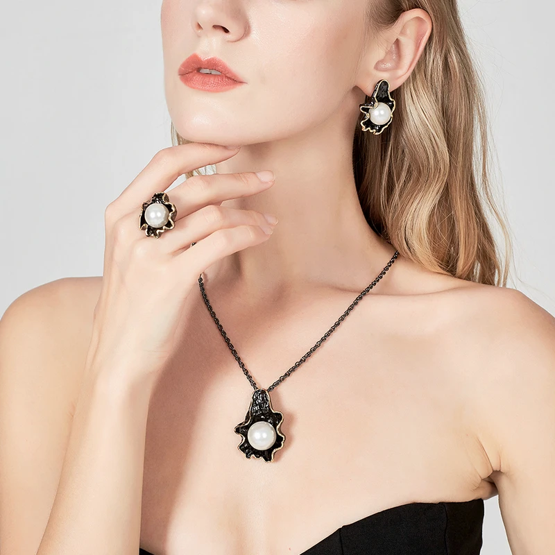 Mytys высококачественное античное черное кольцо женское справа слева похожее на